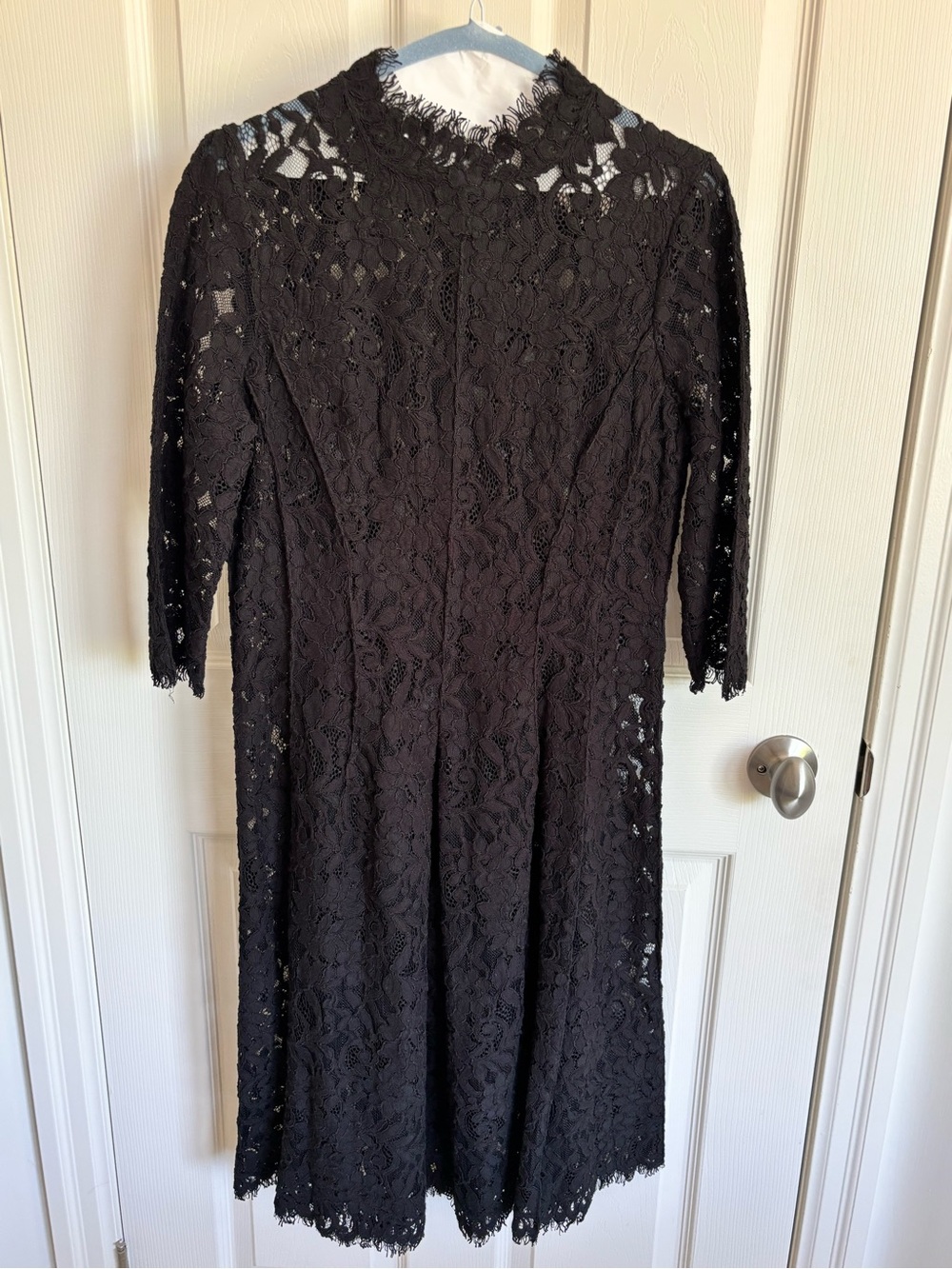 Teri Jon Black Lace Midi Dress